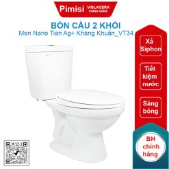 Bồn cầu hai khối Viglacera VT34 nắp êm