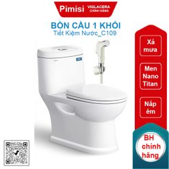 Bồn cầu một khối Viglacera C109 nắp êm V38 + Vòi Xịt VG826
