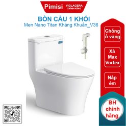 Bồn cầu một khối Viglacera V36 + VG826 nắp êm
