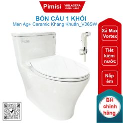 Bồn cầu một khối Viglacera V36SW nắp rửa cơ M4A839