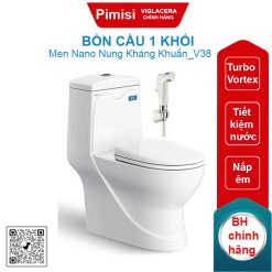 Bồn cầu một khối Viglacera V38 + VG826 nắp êm V38