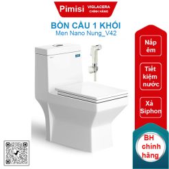 Bồn cầu một khối Viglacera V42 nắp êm + vòi xịt VG826