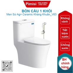 Bồn cầu một khối Viglacera V63+VG826 nắp êm V687