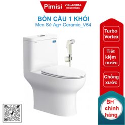 Bồn cầu một khối Viglacera V64+VG826+VG853 nắp êm V687
