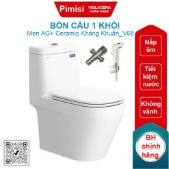 Bồn cầu một khối Viglacera V68+VG826+VG853 xả xoáy hải vân