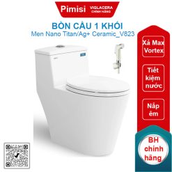 Bồn cầu một khối Viglacera V823 + VG826 nắp êm