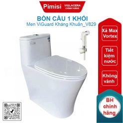 Bồn cầu một khối Viglacera V829+VG826 nắp êm