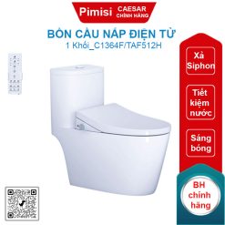 Bồn cầu nắp điện tử Caesar C1364F/TAF512H 1 khối