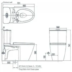 Alternative view of Bồn cầu nắp điện tử Inax AC-602/CW-H20VN kháng khuẩn