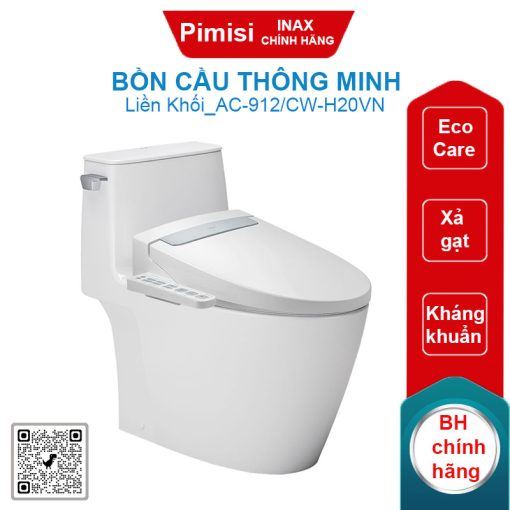 Bồn cầu nắp điện tử Inax AC-912/CW-H20VN xả gạt