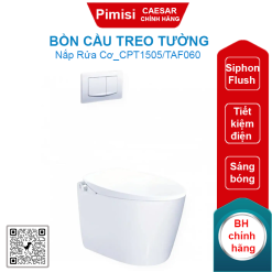 Bồn cầu treo tường CAESAR CPT1505/TAF060 nắp rửa cơ