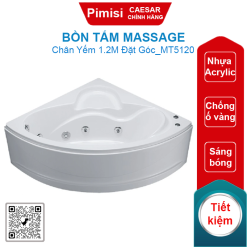 Bồn tắm massage CAESAR MT5120 chân yếm 1.2M đặt góc