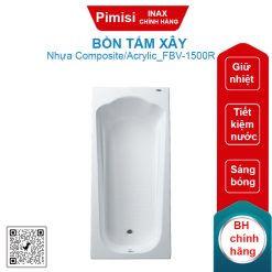 Bồn tắm xây Inax FBV-1500R Ocean dài 1.5M