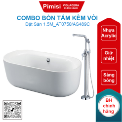 Combo bồn tắm kèm vòi CAESAR AT0750+AS489C đặt sàn 1.5M