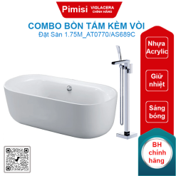 Combo bồn tắm kèm vòi CAESAR AT0770+AS689C đặt sàn 1.75M