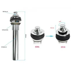 Alternative view of Trụ xả lavabo Inax A-016V có chặn nước