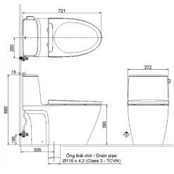 Alternative view of Bồn cầu nắp điện tử Inax AC-912/CW-KB22AVN