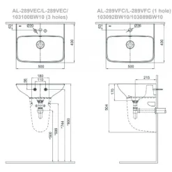 Alternative view of Bộ chậu rửa lavabo Inax L-289V/L-288VC treo tường