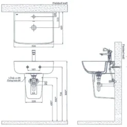 Alternative view of Bộ chậu rửa lavabo Inax L-312V/L-298VC treo tường