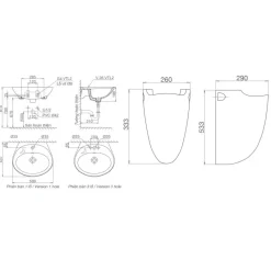 Alternative view of Bộ chậu rửa lavabo Viglacera VTL2/BS503 treo tường kèm chân ngắn