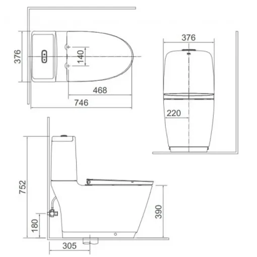 Bồn cầu nắp điện tử Inax AC-832/CW-H18VN khử mùi nhanh - Ảnh 2