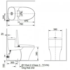 Alternative view of Bồn cầu nắp điện tử Inax AC-959A/CW-H17VN 6 mức nhiệt