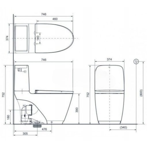 Bồn cầu Inax ACT-832/CW-KA22AVN nắp điện tử - Ảnh 2