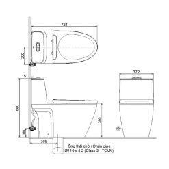 Alternative view of Bồn cầu nắp điện tử Inax ACT-902/CW-H17VN xả cảm ứng