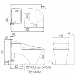 Alternative view of Bồn cầu nắp điện tử Inax AC-1008R/CW-H20VN hai vòi phun