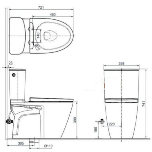 Bồn cầu nắp điện tử Inax ACT-602/CW-H18VN - Ảnh 2
