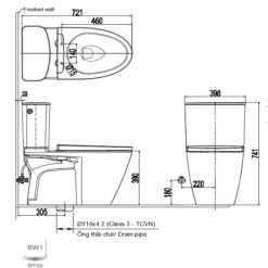 Alternative view of Bồn cầu Inax ACT-602/CW-KA22AVN nắp điện tử