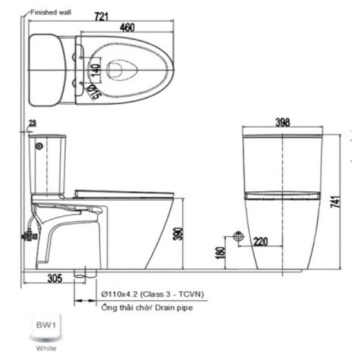 Bồn cầu Inax ACT-602/CW-KA22AVN nắp điện tử - Ảnh 2