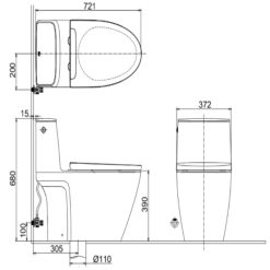 Alternative view of Bồn cầu nắp điện tử Inax ACT-902/CW-H20VN xả cảm ứng
