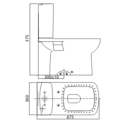 Alternative view of Bồn cầu hai khối Viglacera VI6 nắp êm