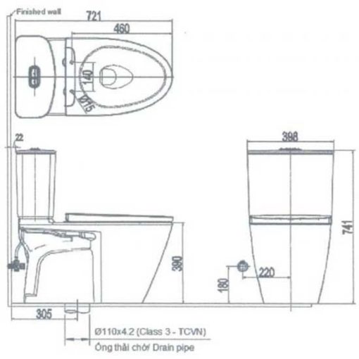Bồn cầu Inax ACT-602/CW-KB22AVN nắp điện tử - Ảnh 2