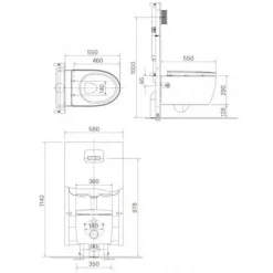 Alternative view of Bồn cầu nắp điện tử Inax AC-952/CW-KA22AVN