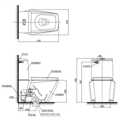 Alternative view of Bồn cầu 2 khối TOTO CS680DT4 nắp TC375CVK