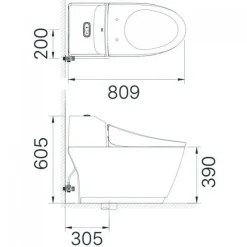 Alternative view of Bồn cầu nắp điện tử Inax AC-1032/CW-H20VN kháng khuẩn
