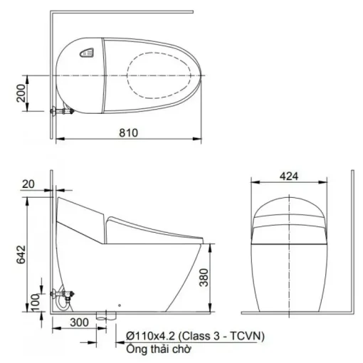 Bồn cầu nắp điện tử Inax AC-2700/CW-H18VN - Ảnh 2