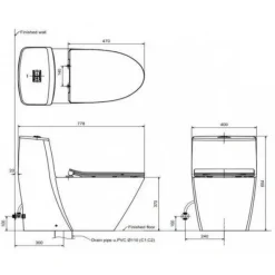 Alternative view of Bồn cầu nắp điện tử Inax AC-919R/CW-H20VN chống rò rỉ điện