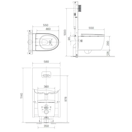 Bồn cầu nắp điện tử Inax AC-952/CW-H18VN treo tường - Ảnh 2