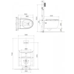 Alternative view of Bồn cầu nắp điện tử Inax AC-952/CW-H20VN treo tường