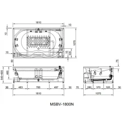 Alternative view of Bồn tắm massage Inax MSBV-1700B dài 1.7M (MSBV1700B)