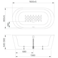 Alternative view of Bồn tắm Inax BF-1656V (BF1656V) đặt sàn 1.6M