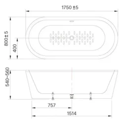 Alternative view of Bồn tắm Inax BF-1757V (BF1757V) lập thể 1.75M