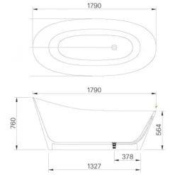 Alternative view of Bồn tắm Inax BF-1790 (BF1790) lập thể 1.8M