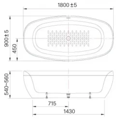 Alternative view of Bồn tắm Inax BF-1858V (BF1858V) lập thể 1.8M