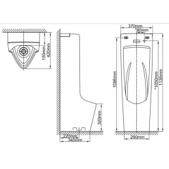 Alternative view of Bồn tiểu đặt sàn cảm ứng Inax AFU-600VDC dùng 4 pin AA