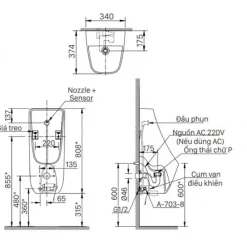 Alternative view of Bồn tiểu treo tường cảm ứng Inax AU-468IR