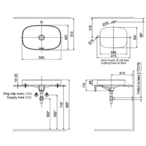 Chậu rửa lavabo Inax AL-642V đặt bàn Aqua Ceramic - Ảnh 2